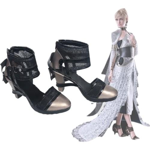 Lunafreya nox fleuret Shoes Cosplay Final Fantasy XV Kingsglaive Lunafreya nox fleuret Cosplay Shoes High Heel Sandals Cosplay