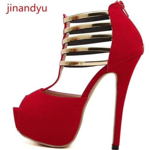 Woman Shoes Size 45 Platform Shoes High Heels Pumps Platform Sandals Summer Fashion Black Red Platform Heels Sapato Peep Toe