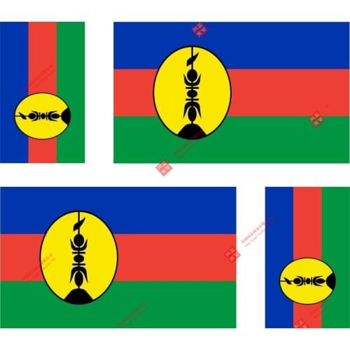 Set of Funny 4x Sticker Vinyl Car Bumper Decal Outdoor Moto World Flag New Caledonia for JEEP Van Bike