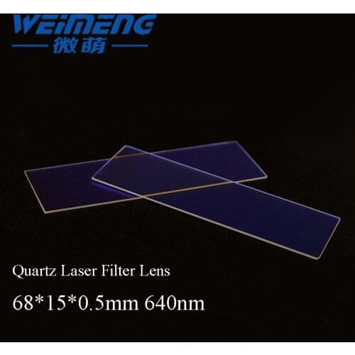 Weimeng 2pcs/set 68*15*0.5mm 640nm laser filter lens JGS1 quartz for laser beauty machine Optical equipment laser machine