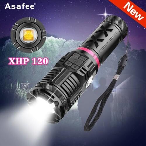 XHP120 COB Powerful Flashlight Outdoor Tactical Flashlight Usb Rechargeable Lantern IPX4 Waterproof Torch Camping Hiking Light