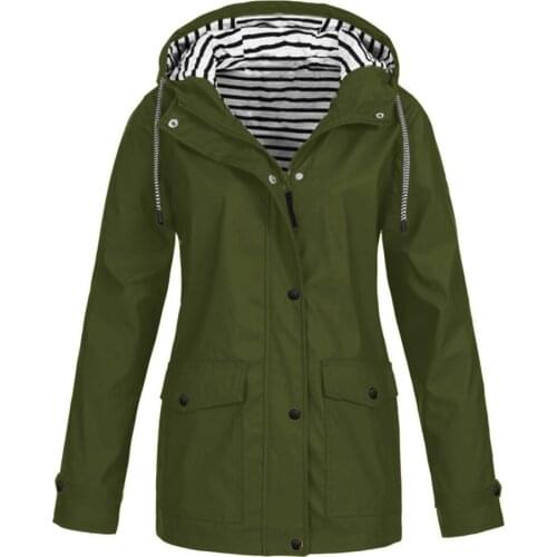 Womens Windproof Warm Outdoor Jacket Fashion Hooded Striped Lining Coat Waterproof Wild Autumn Winter Mountaineering Wear