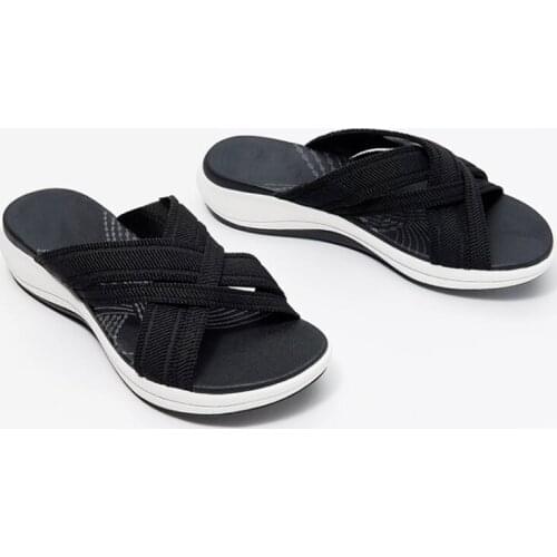 2021 Women Slippers Platform Mesh Open Toe Mixed Color Wedges Female Sandals Summer Outdoor Beach slipper women Shoes Comfy