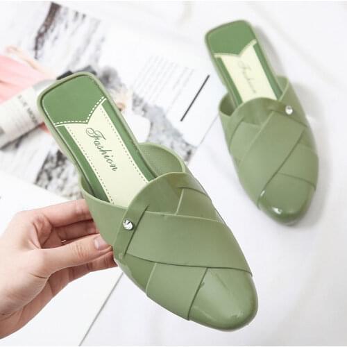 The New Slope Heel Women Slippers Soft Bottom Net Red Summer Slippers Kitchen Work Women Slides Waterproof Students