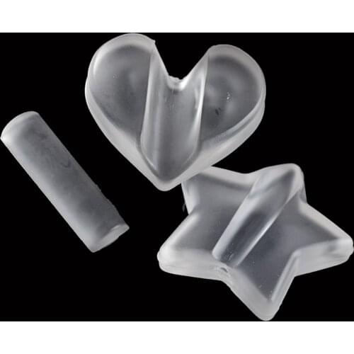 1Set Transparent Star/Heart Nail Art Metal Slice Heart Acrylic Bend Curve Making Model Pressed Mold Equipment Nail Tools LA150