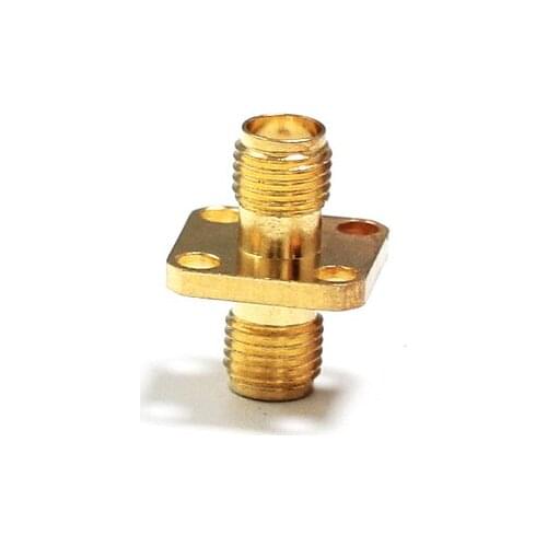 1pc SMA female jack switch SMA female jack RF Coax Adapter convertor 4-hole panel mount Short Goldplated NEW wholesale