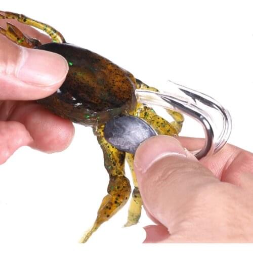 1PCS Artificial Lifelike Fishing Crab Silicone Soft Bait 19g Freshwater Bionic laser Sub-surface Dead Fish Pesca Fishing Tackle