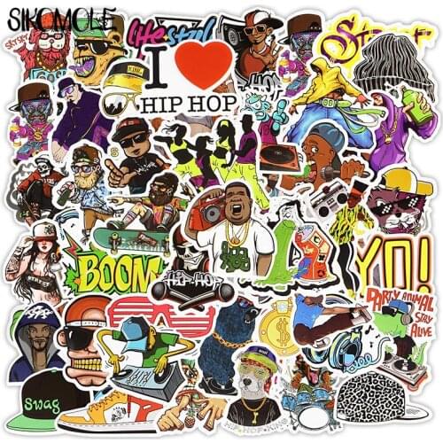 50PCS Hip Hop Cartoon Stickers Laptop DIY Fridge Guitar Motorcycle Luggage Skateboard Cool Funny Sticker Decal Kid Toys F5