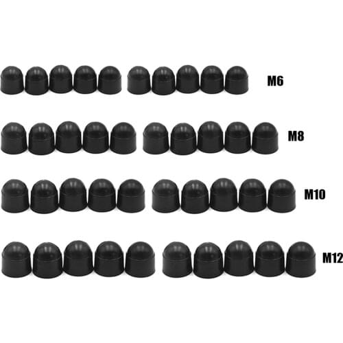 10pcs M6 M8 M10 M12 Hexagon Bolt Nut Protection Caps Dome Plastic Protective Covers for Car Motorcycle Black Accessories