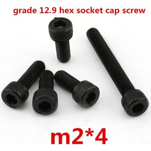 500pcs m2*4 high strength grade 12.9 alloy steel with black oxide hexagonal / hex socket head cap screw