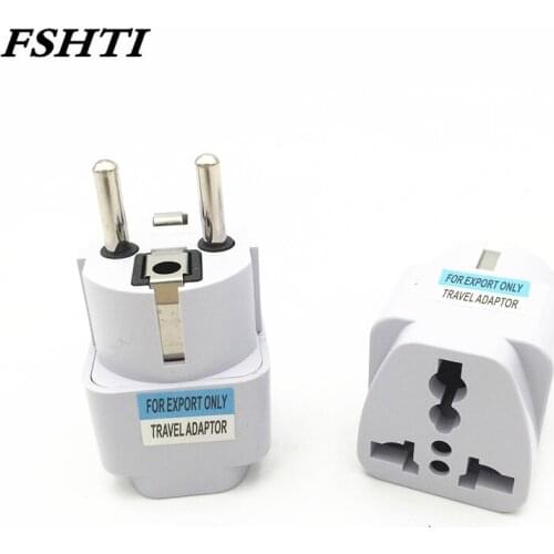 500pcs German KR EU Plug Adapter Universal AU UK JP US To EU European Euro Germany Travel Plug AC Power Adapters Sockets Outlet