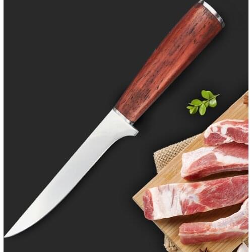 6 inch Boning Knife 7Cr17mov Stainless Steel Boning Knife Butcher Knives Chef Slicing Meat Fish Knives Kitchen Tool Wood Handle