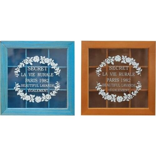 9 Section Wooden Chic Tea Box Compartments Container Bag Chest Storage 94PF