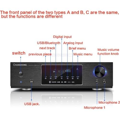 900W High Power 5.1 Amplifier Audio HiFi 5.1 Bluetooth Home Theater Fever KTV Amplifier Karaoke Dolby AC-3 Lossless Decoding