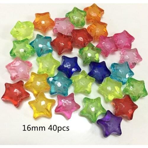 Acrylic Colorful transparent star pentagram Beads in Beads for Jewelry making star DIY Handmade Accessories 3 size
