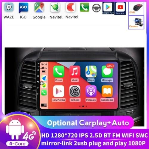 For Hyundai Santa Fe 2005 2006 2007 2008 2009 2010 2011 2012 Car Stereo Multimedia Radio Gps BT Player Floating Window Carplay