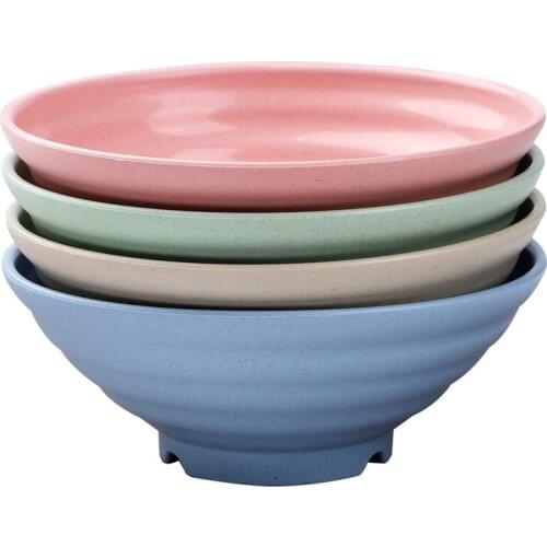 7 Inch Large Lightweight Wheat Straw Soup Bowls Dinnerware For Noodle Rice Salad, 4 Pack