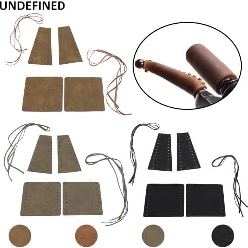 Motorcycle Handle Grip Brake Lever Retro PU Leather Covers For Harley for Indian Vintage Bike Cafe Racer Old School Universal
