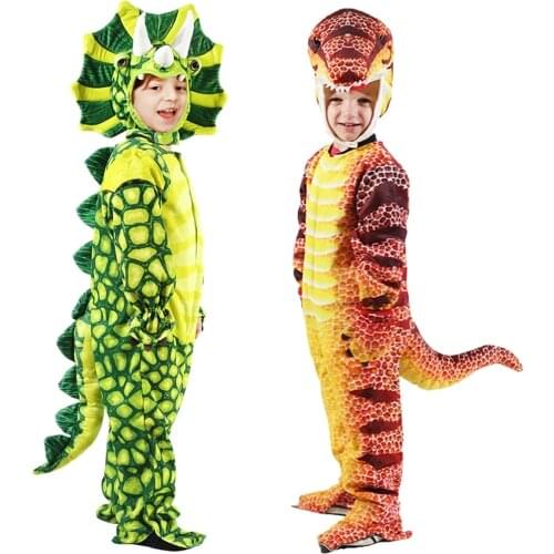 New Triceratops Costume Boys Kids Little T-Rex Costume Cosplay Dinosaur Jumpsuit Halloween Cosplay Christmas costumes for kids