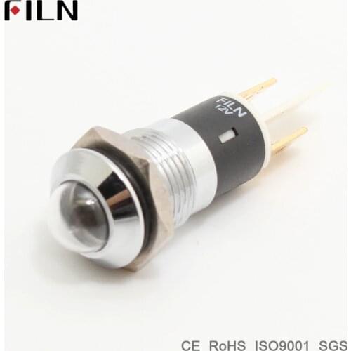 FILN FL1M-14SJ-1 12V 24V 220v red blue green white led Metal Indicator 14mm pilot Signal light lamp