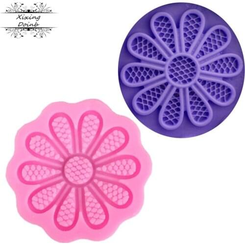 Flower shaped sugar craft lace paper cup cake silica gel mold soft sugar mold cake decoration tool chocolate paste mold
