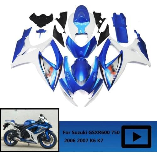 ForSuzuki GSX R 600 06 GSXR 600 fairing full body kit, GSX-R600 2006 2007 K6 fairing blue