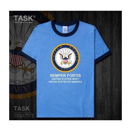 KIDS USA Navy cotton hiking short sleeve t-shirt BOYS GIRLS national military uniforms special forces O-neck sports tshirts