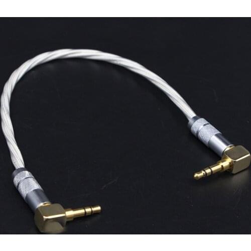 HIFI AUX Cable 3.5mm Male to Male Stereo AUX Cable 3.5 Right Angle jack to jack adapter for Headphone amplifier audio cable