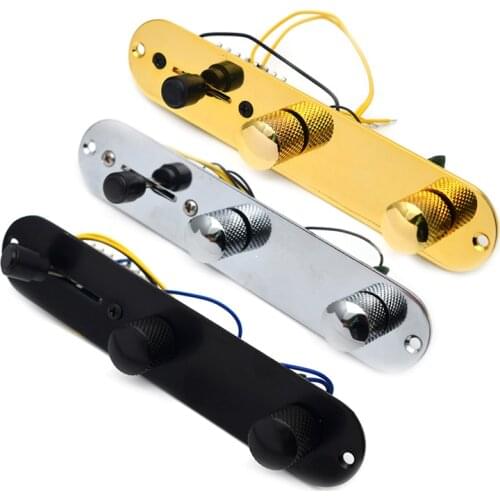 Chrome/Gold/Black 3 Way Wired Loaded Prewired Control Plate Harness Switch Knobs for TL Tele Telecaster Guitar Parts