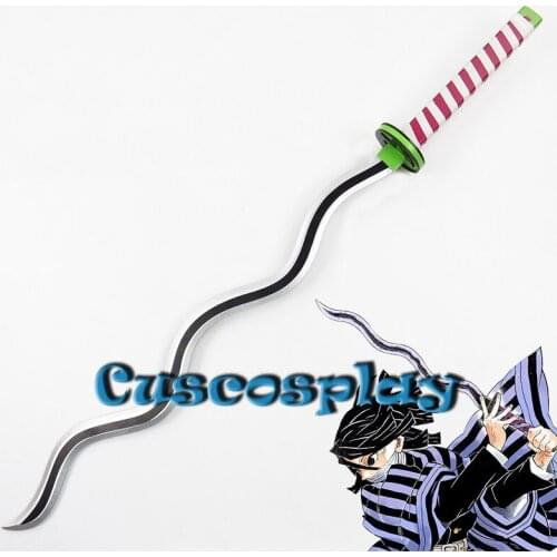 Anime Demon Slayer: Kimetsu No Yaiba Iguro Obanai Cosplay Prop Wooden Sword Weapons Cosplay Props Halloween Carnival Comic Party