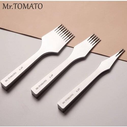 Mr tomato 2.7 3.0 3.38 3.85mm Leather Sharp Punching Stitch Hitting pricking Sew High-end Polish Die-steel Chisel French Style