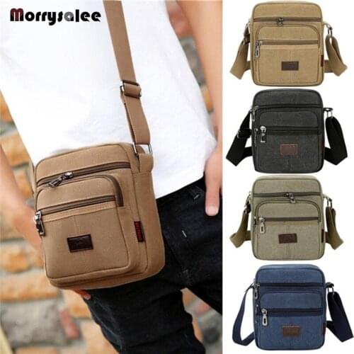 2021 Retro Travel mens Shoulder Bag Flip Solid Color Casual Messenger Canvas Fashion Zipper Multifunctional mens Shoulder Bag
