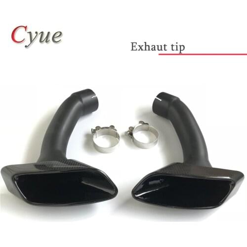 2PCS(Left+Right ) Glossy Carbon Fiber x6 Exhaust Muffler Tip For BMW X6 E71 30D 35D 40D 2008~2014 tail pipes