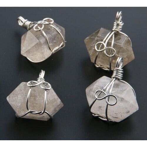 Natural Stone Crystal Pendant Water Irregular Shape Pendants for Jewelry Making DIY Necklace Accessories Size 35*25*20mm