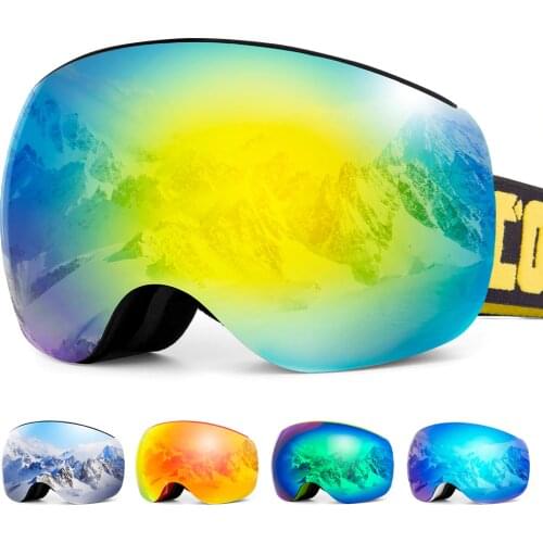 Detachable Strap Magnetic Frameless Ski Goggles Snow Glasses Men UV400 Anti-fog Snowboard Skiing Women Sunglasses Outdoor Sports