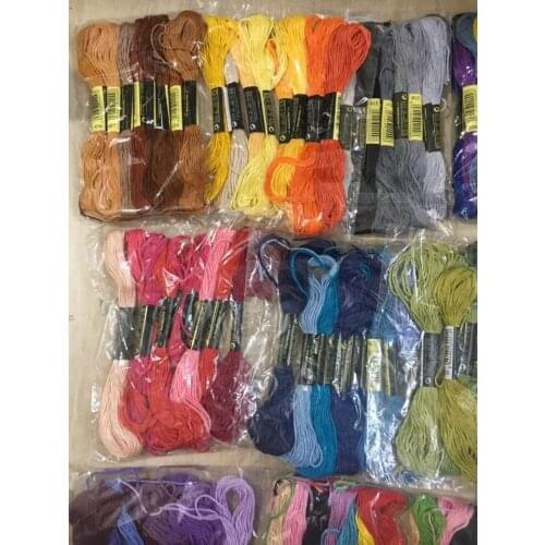 Oneroom Multicolor 8 Pcs Similar DMC Thread Cross Stitch Cotton Sewing Skeins Embroidery Thread Floss Kit DIY Sewing