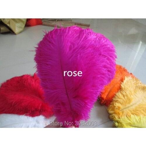 Wholesale 100 pcs Wedding Birthday Party rose Ostrich Feather 12-14 inch / 30-35 cm Free Shipping