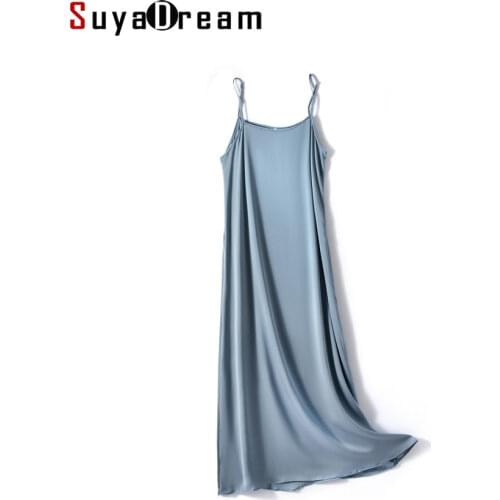 SuyaDream Woman Maxi Dress Silk Double Joe Solid Spaghetti Strap Long Chic Dresses 2021 Spring Elegant Summer Dresses