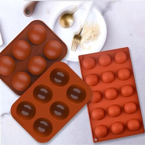 Semicircle Cake Molds Silicone Molds for Baking Dishes Bread Pies 6 Cavity Round Nonstick Silicone Mould Bakeware Trays Pans