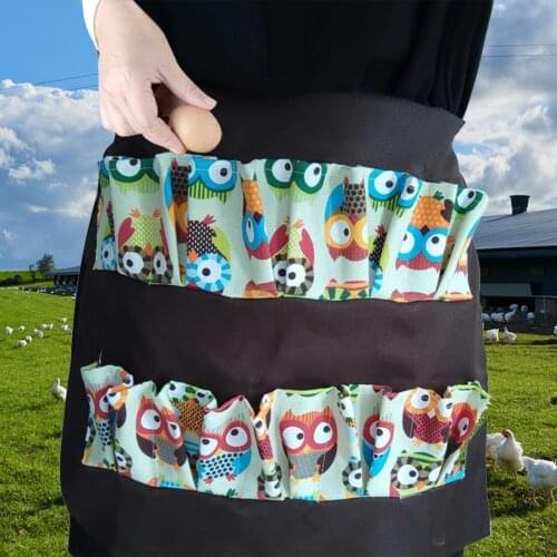Polyester Cotton Durable Machine Washable Eggs Collecting Apron Resilient Eggs Gathering Apron Cute for Baking