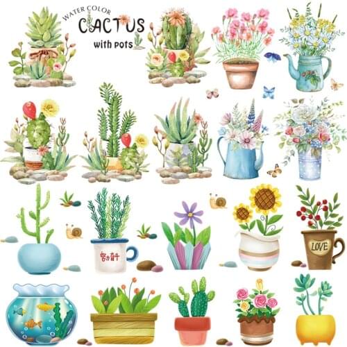Multicolor Potted plants Wall Stickers for Living room Removable Wall Decals Bedroom Vinyl Sticker Eco-Friendly DIY Wall Murals