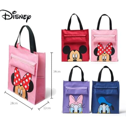 Disney Mickey Tutoring Bag kids Tutoring School Bag Student Art Portable A4 File Stationery Book Bag Creative Carrying Bag