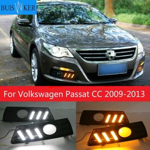 LED Daytime Running Light For Volkswagen Passat CC 2009 2010 2011 2012 2013 Waterproof ABS 12V Car DRL Fog Lamp Decoration