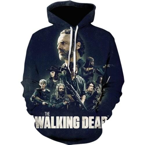 The Walking Dead 3D Hooded Sweatshirts Horror TV Drama Pullover Men Women Halloween Casual Streetwear Harajuku Style Hoodies