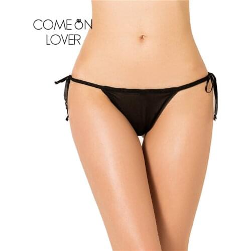 Comeonlover Hot Beading Embroidery Women Panties Lace Hollow Out Sexy Tanga G-string Drawstring Enchanting Briefs Costume PE5101