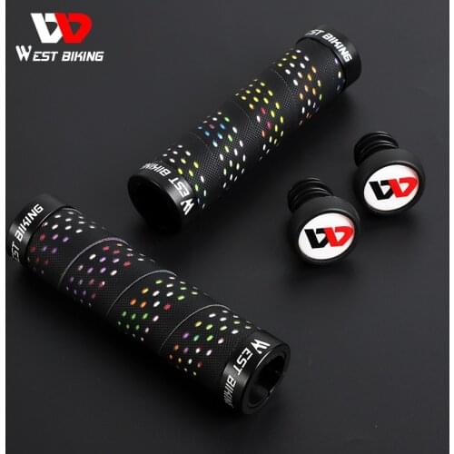 WEST BIKING Bicycle Grips Anti-skid Ergonomic MTB BMX Handle Cover Lock-on Bike Bar Ends Handlebar Tape Wrap Cycling Accessories