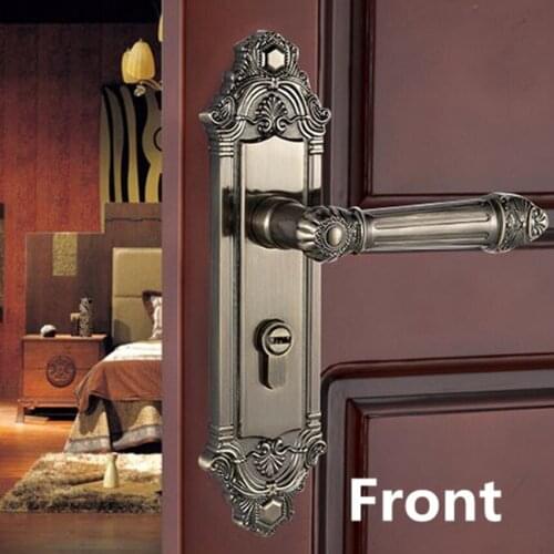 European-style retro quiet mechanical interior door lock bronze bedroom study kitchen bathroom solid wood door lock handle