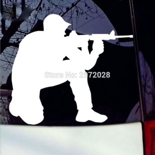 10 x New Funny M-16 Gun Lover Reflective Creative Auto Decal Cartoon Car Sticker Car Bumper Body Decal Creative Pattern Vinyl