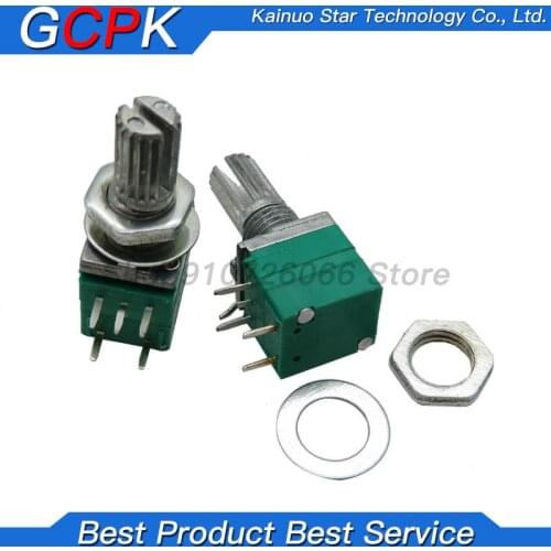 10pcs RV097NS B5K B10K B20K B50K B100K B500K 5PIN single linked potentiometer with a switch audio sealing potentiometer
