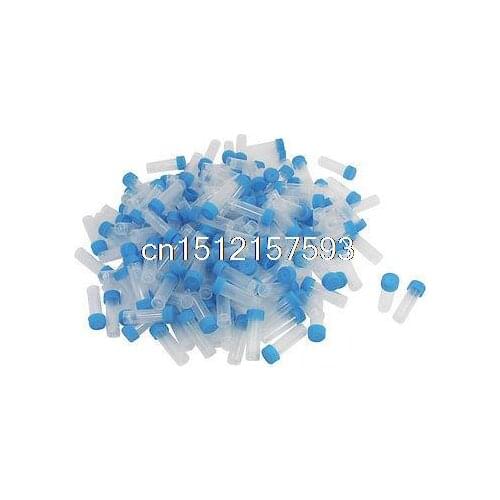 5ml Graduated Polypropylene Vial Tube Sample Container Blue Screw Caps 200Pcs